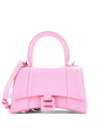 Pre-owned Balenciaga Hourglass Top Handle Bag Leather Xs Crossbody Bag In Pink