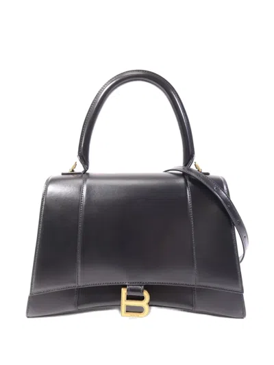 Pre-owned Balenciaga Hourglass Tote Bag In Black