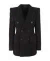 Balenciaga Double-breasted Tweed Jacket In Black