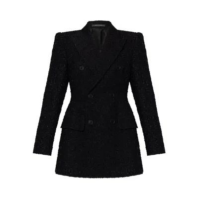 Pre-owned Balenciaga Hourglass Tweed Jacket 'black' | Women's Size 36