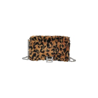 Pre-owned Balenciaga Hourglass Wallet On Chain Bag 'beige/brown' | Tan | Women's Size Onesize