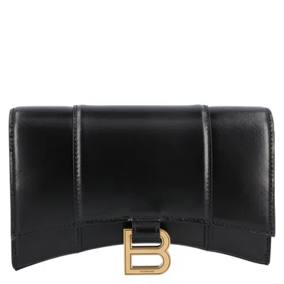 Balenciaga Hourglass Wallet On Chain Box In Black