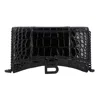 Balenciaga Hourglass Wallet On Chain Crocodile Embossed