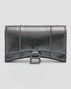 Balenciaga Hourglass Wallet On Chain Metallized In 1314 Steel Grey