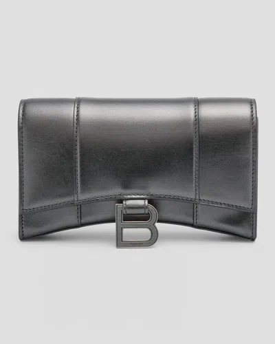 Balenciaga Hourglass Wallet On Chain Metallized In 1314 Steel Grey