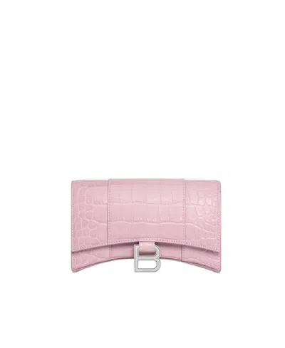 Balenciaga Hourglass Wallet-on-chain In Pink
