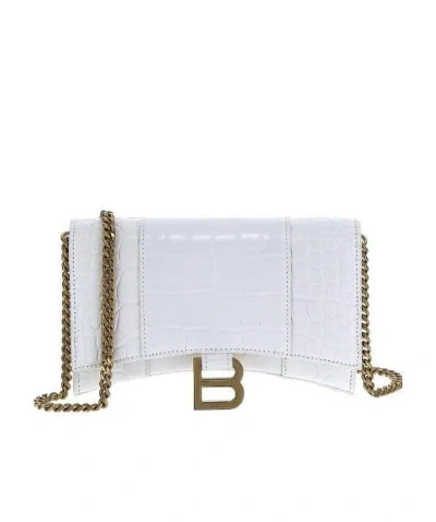 Balenciaga Hourglass Wallet-on-chain In White