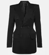 Balenciaga Hourglass Wool Blazer In Black