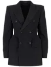 Balenciaga Peak-lapels Double-breasted Blazer In Black
