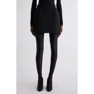 Balenciaga Hourglass Wool Gabardine Miniskirt In 1000 Black