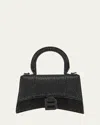 Balenciaga Hourglass Xs Allover Strass Top-handle Bag In Black
