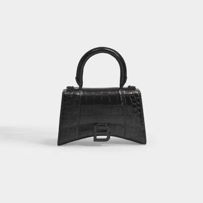 BALENCIAGA HOURGLASS XS BAG - BALENCIAGA -  BLACK - LEATHER