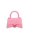 Balenciaga Hourglass Crocodile-embossed Small Handbag In Pink