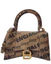 Balenciaga Hourglass Xs Coated Canvas Shoulder Bag In Beige