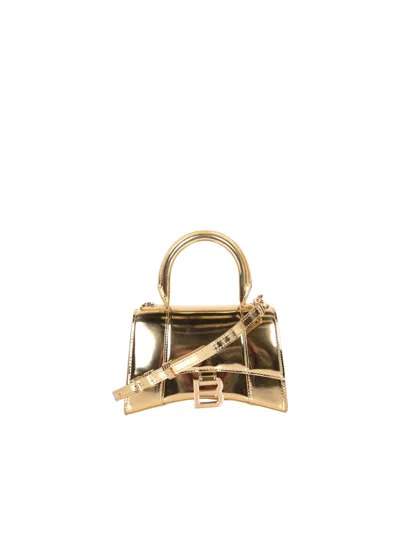 Balenciaga Hourglass Xs Gold Bag In Metallic