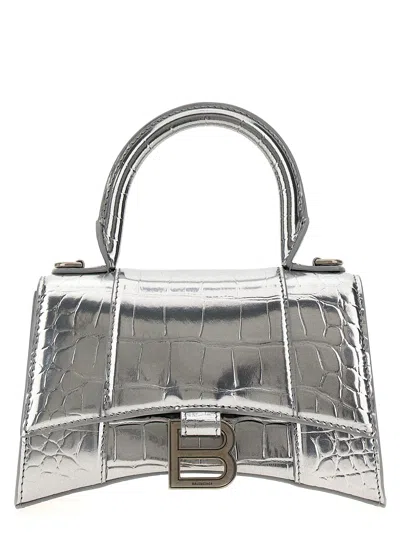 Balenciaga Women 'hourglass Xs' Handbag In Silver