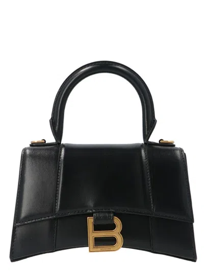 Balenciaga 'hourglass Xs' Handbag In Black