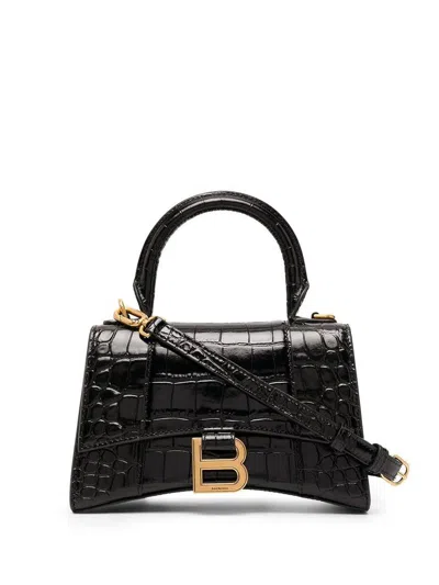 Balenciaga Hourglass Xs Handbag In Black