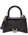 Balenciaga Hourglass Xs Top Handle Bag In Patent Leather In Black