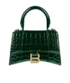 Balenciaga Borsetta Hourglass Xs Con Lavorazione Coccodrillo Da Donna In Verde In Green