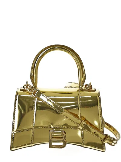 Balenciaga Hourglass Xs Mirror Leather Bag In Gold