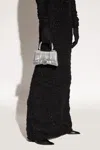 Balenciaga Hourglass Xs Croco Embossed Bag In Silver