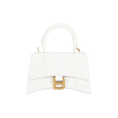Pre-owned Balenciaga Hourglass Xs Top Handle Bag 'white'