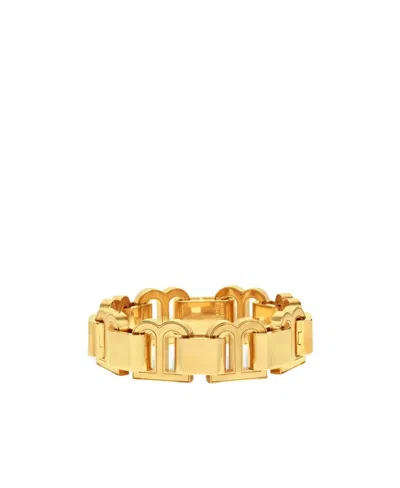 Balenciaga Hourglasses Logo-plaque Bracelet In Yellow