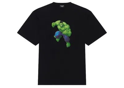 Pre-owned Balenciaga Hulk 2021 Marvel Medium Fit T-shirt In Black