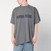 Balenciaga Graphic Text Grey T-shirt With Relaxed Fit In Grey