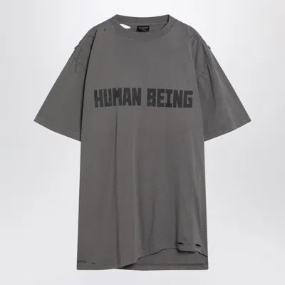 Balenciaga Human Being Grey T-shirt Men In Gray