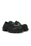 Balenciaga Black Leather Derby Hummer Lace Up Shoes In Black
