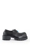 Balenciaga Black Leather Derby Hummer Lace Up Shoes In Black