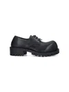 Balenciaga Black Leather Derby Hummer Lace Up Shoes In Black