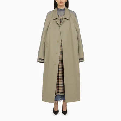 Balenciaga Hybrid Beige And Denim Blue Cotton Coat