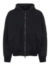 Balenciaga Hybrid Bomber Jacket With Side Flap Pockets In Black
