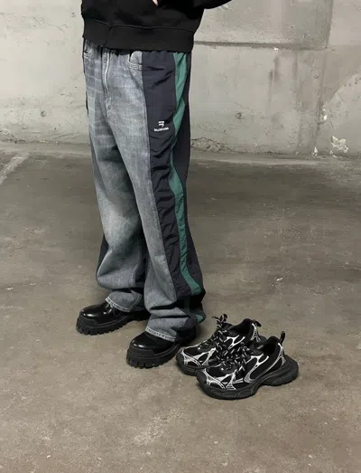 Pre-owned Balenciaga Hybrid Jeans X Track Pants | Made In Multicolor