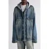 Balenciaga Hybrid Logo Jacket In 4245 Sun Bleached Blue