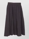 Balenciaga Hybrid Pleated Wool-ramie Midi Skirt In Black
