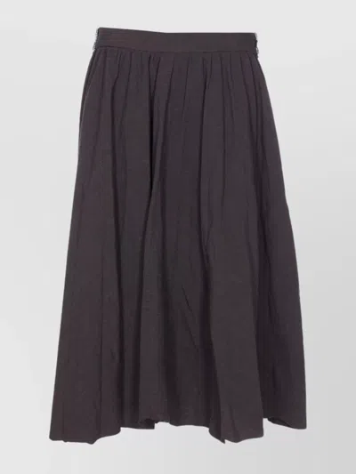 Balenciaga Hybrid Pleated Midi Skirt Pockets In Black