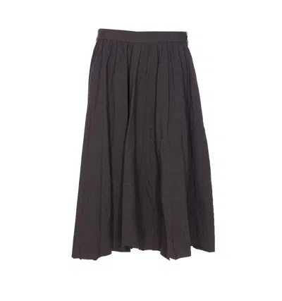 Balenciaga Hybrid Pleated Skirt In Brown