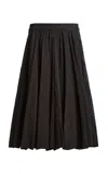 Balenciaga Hybrid Pleated Wool-ramie Midi Skirt