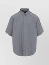 Balenciaga Breezy Linen-cotton Blend Short-sleeve Shirt In Gray