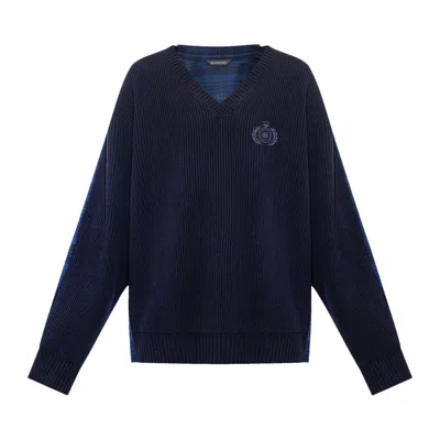 Pre-owned Balenciaga Hybrid V Neck Shirt 'navy/blue'