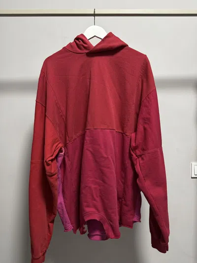 Pre-owned Balenciaga “i Love ” Panneled Hoodie In Red