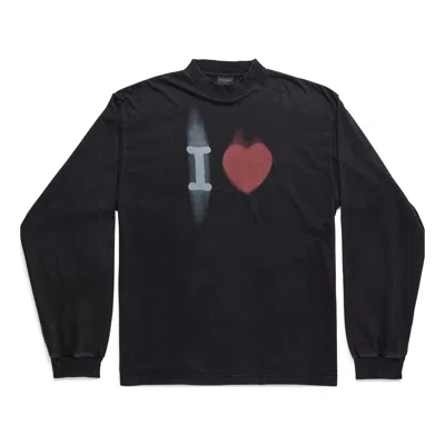 Balenciaga I Love Long Sleeve T-shirt Medium Fit 'black'