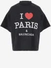Balenciaga Crew Neck Graphic Print Unisex Top In Black