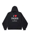Balenciaga Large Fit Graphic Hoodie In Black