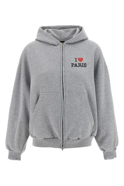 Balenciaga Woman Grey Sweatshirts In Gray