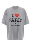 Balenciaga Grey Crewneck T-shirt With Maxi Logo Print On The Front In Cotton Woman